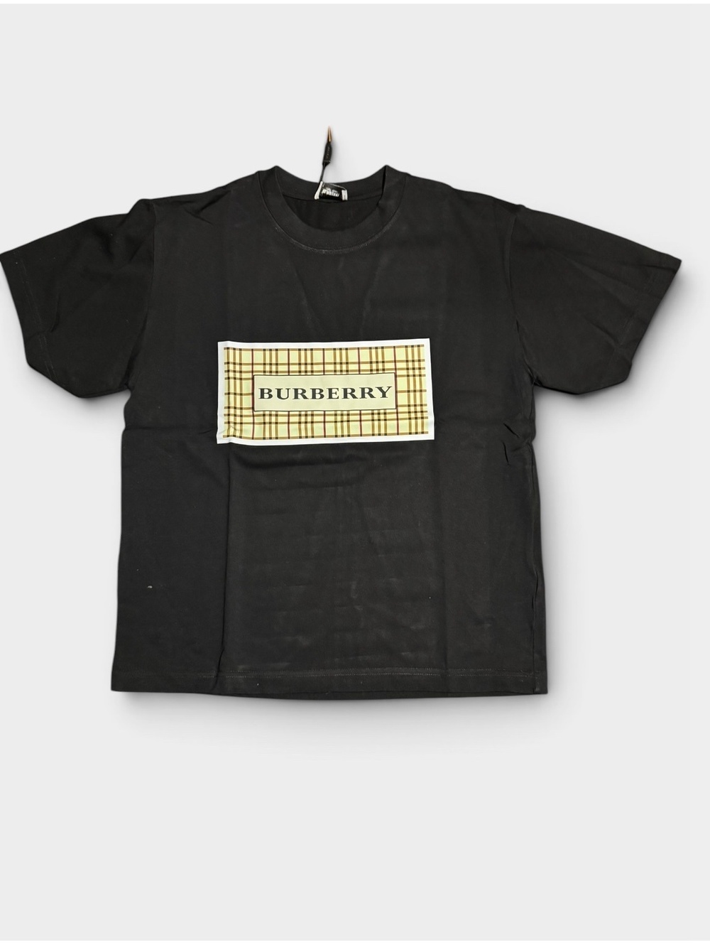 Black Burberry plaid box logo T-shirt